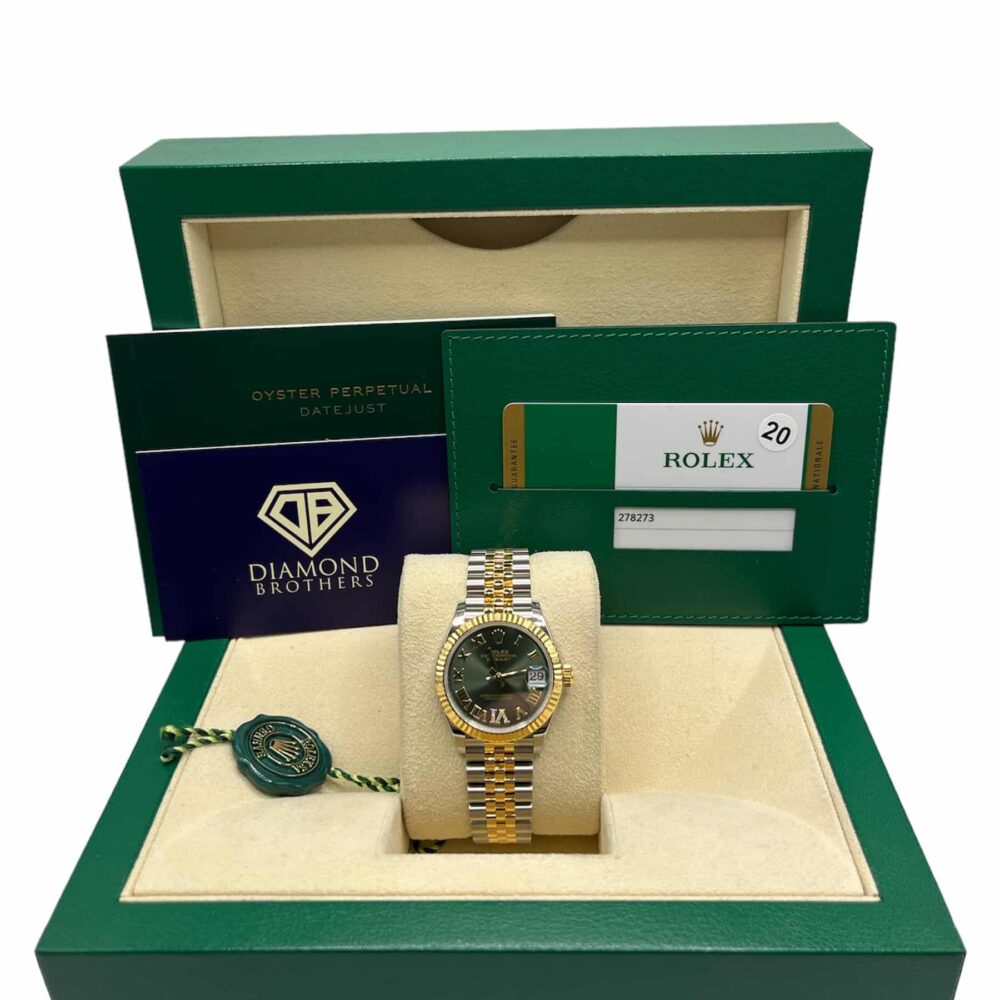 Rolex Datejust 278273 2019 31mm green Diamond 6 and 9 Dial