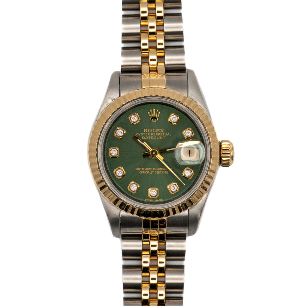 Rolex Datejust 69173 Custom Olive Dial With Box And Papers