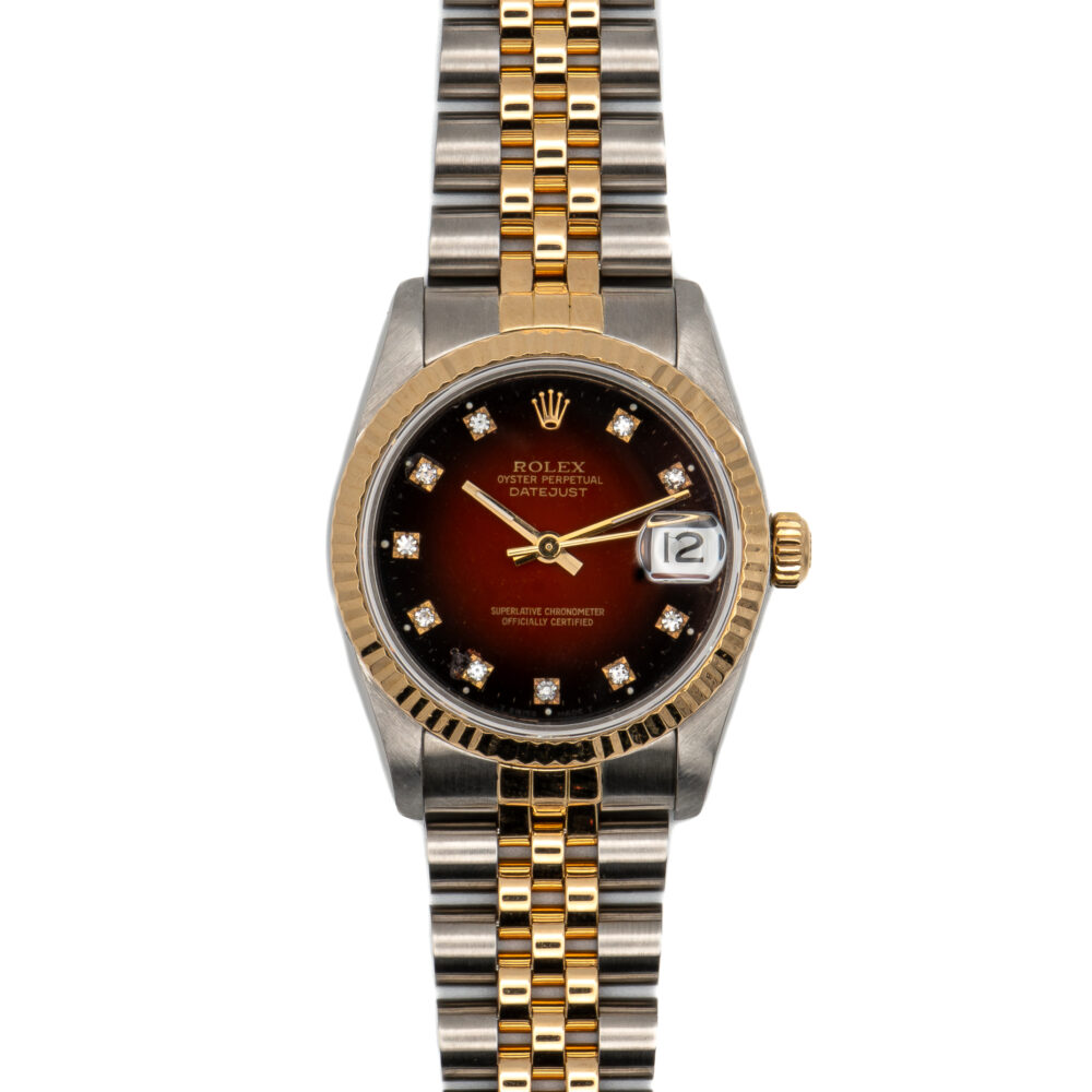 Rolex Datejust 68273 Factory red Vignette Dial With Box And Warranty