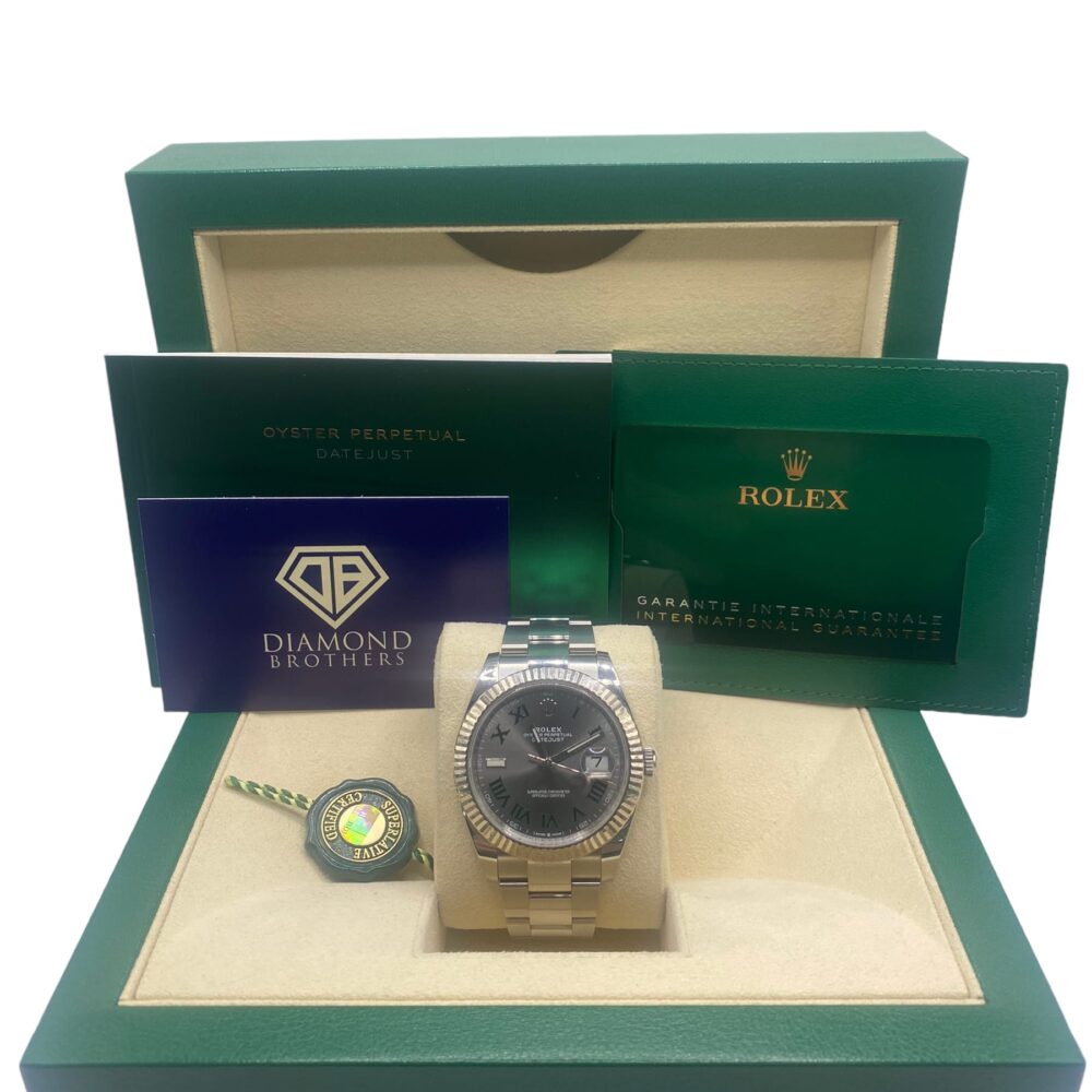 Rolex Datejust 41 126334 2022. Wimbledon Roman numeral dial.