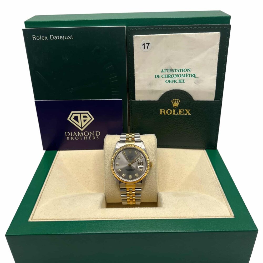 Rolex Datejust 16233 1995 Factory Rhodium Dial With Box And Papers
