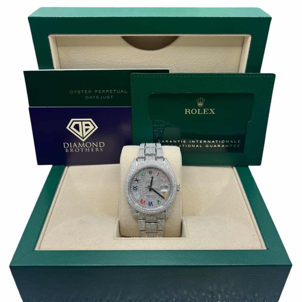 Rolex Datejust 126300 2022 Custom Diamond Set With Box And Papers.