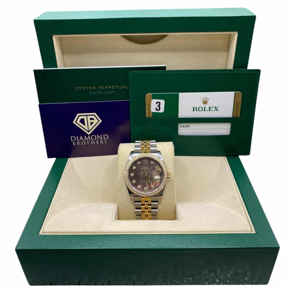 Rolex Datejust 116243 2015 Factory Diamond Bezel With Box And Papers.