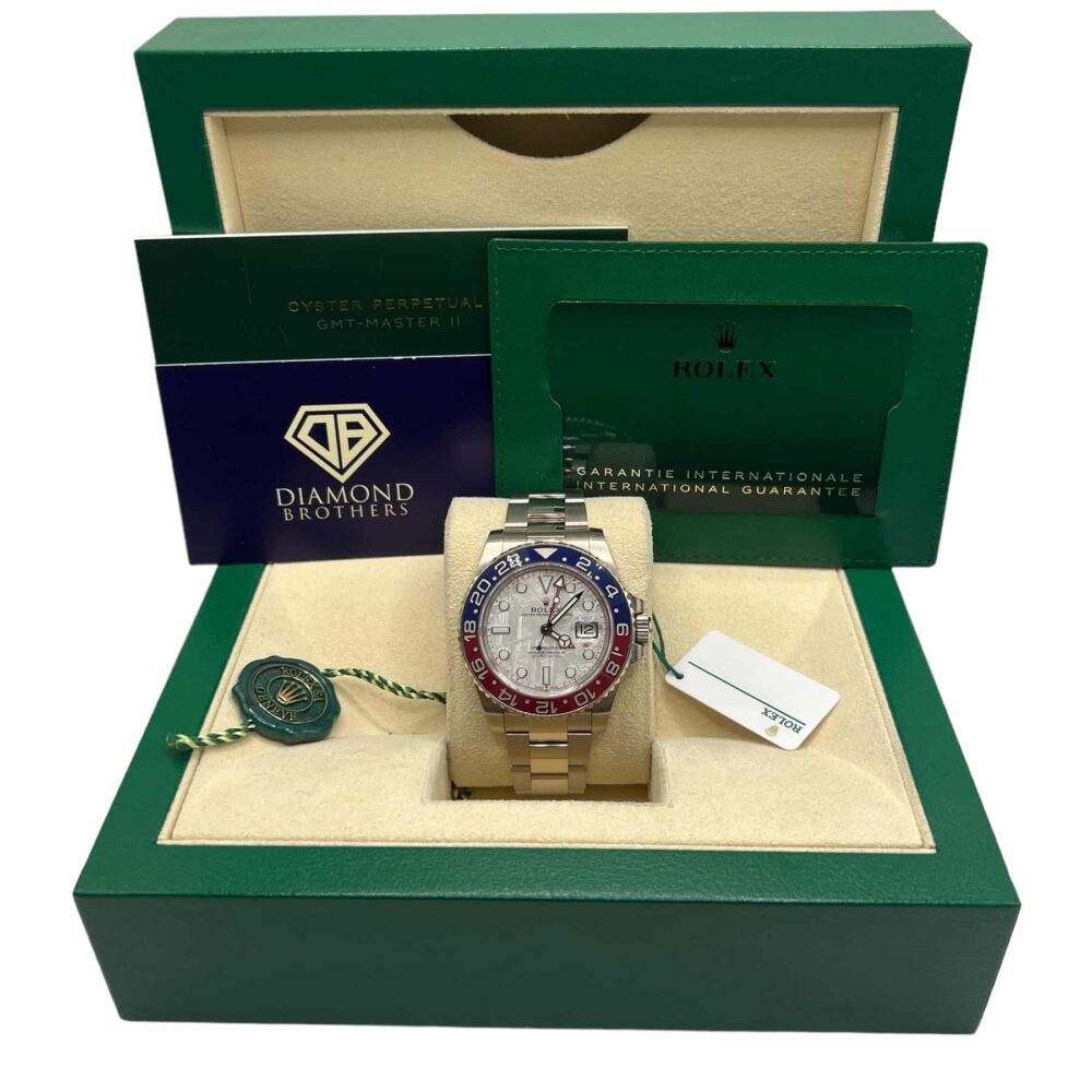 Rolex GMT master II white gold 126719BLRO 2023 Factory Meteorite Dial with box and paper