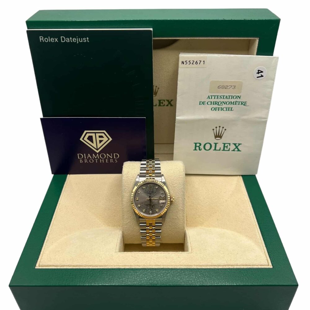 Rolex Datejust 68273 1993 Factory Jubilee Dial With Box And Papers