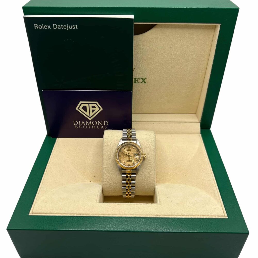Rolex Datejust 69173 Factory Champagne Jubilee Dial With Box And Warranty.