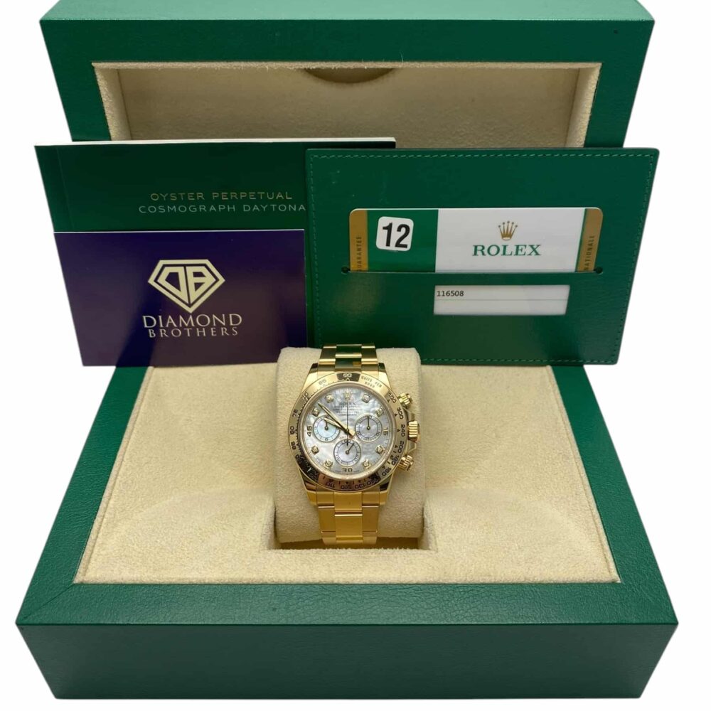 Rolex Daytona 116508 2019 Factory Mother Of Pearl Dial With Box And Papers.