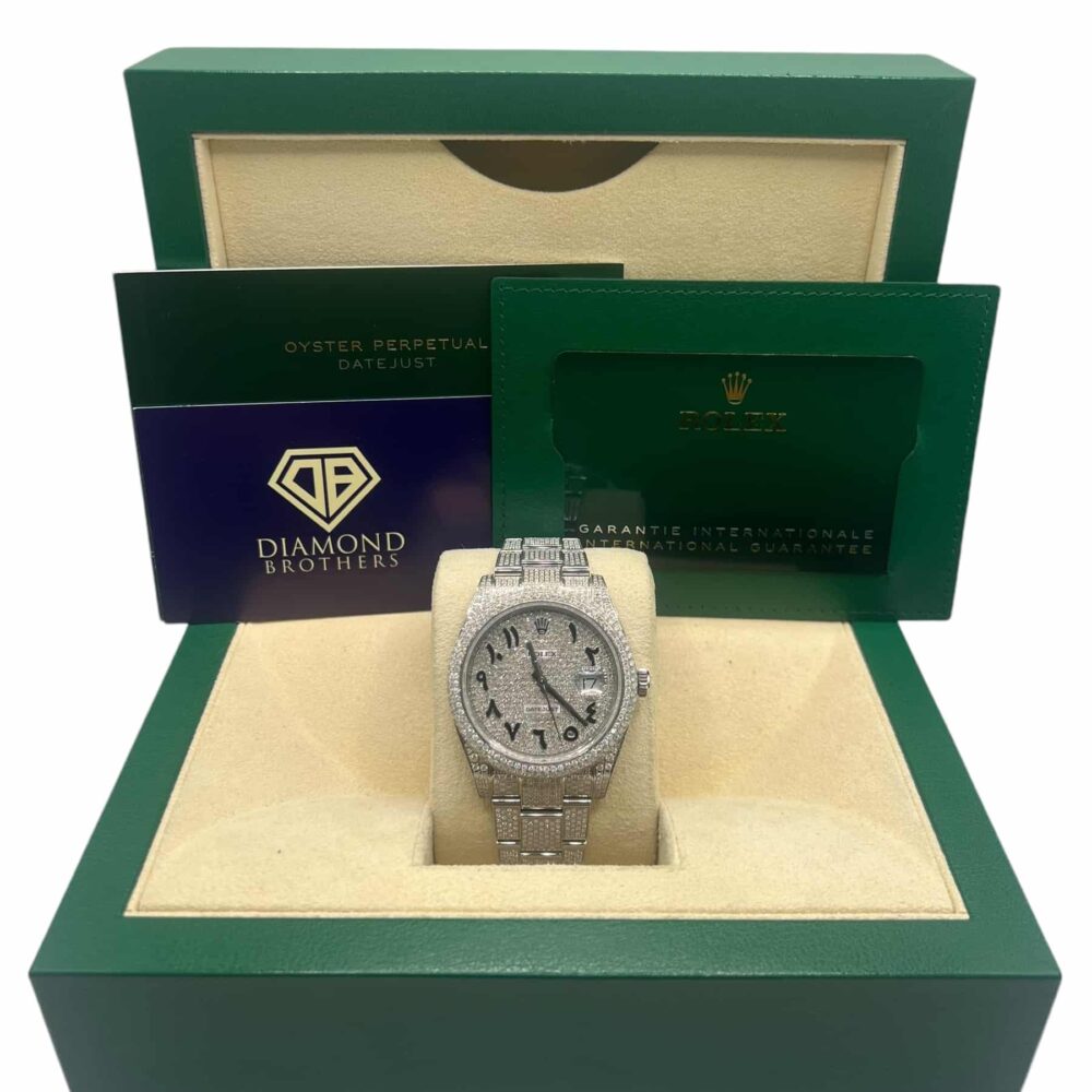 Rolex 126300 Datejust 2024 Custom diamond set with custom Arabic dial.