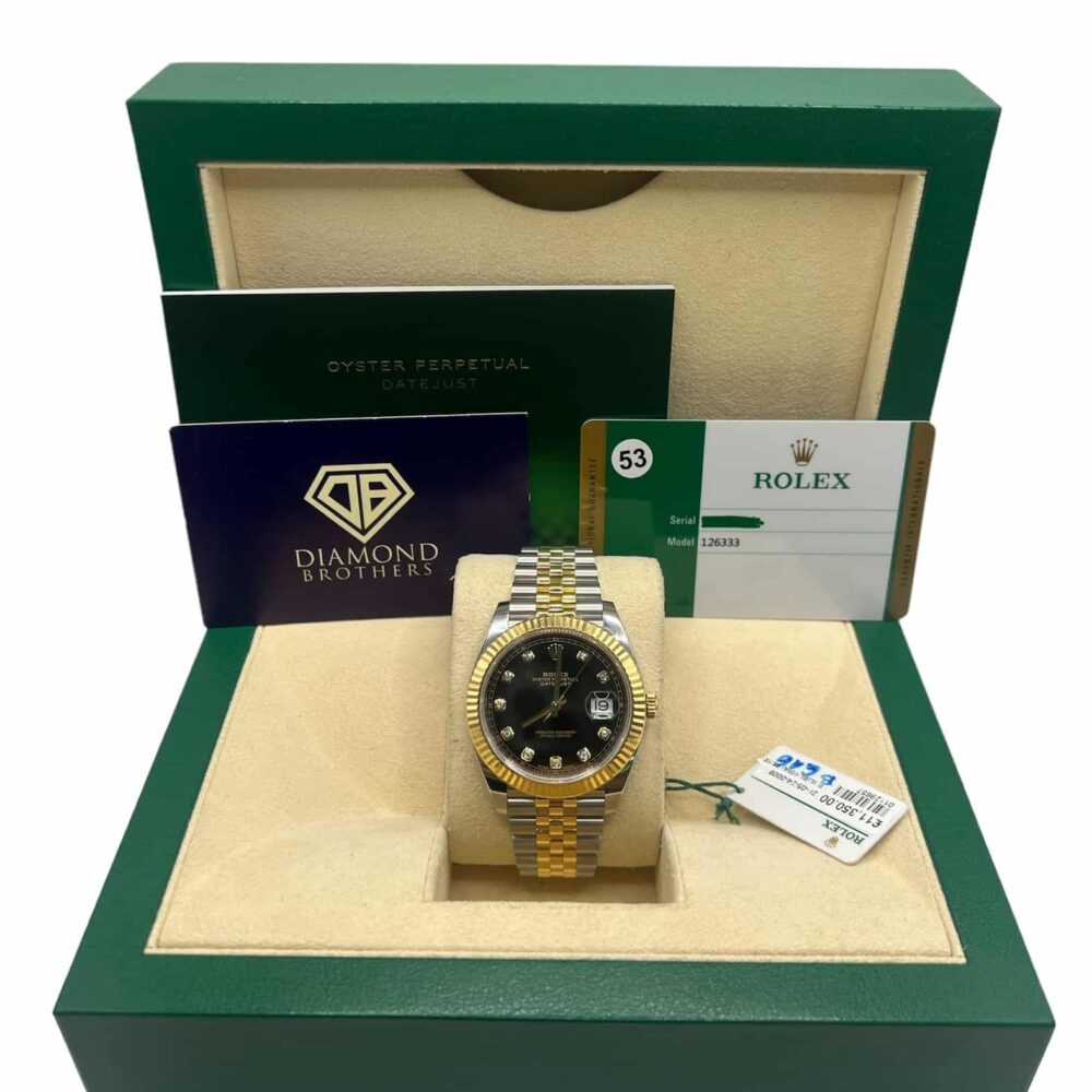 Rolex Datejust 126333 2019 Factory Black Diamond Dial With Box And Papers.