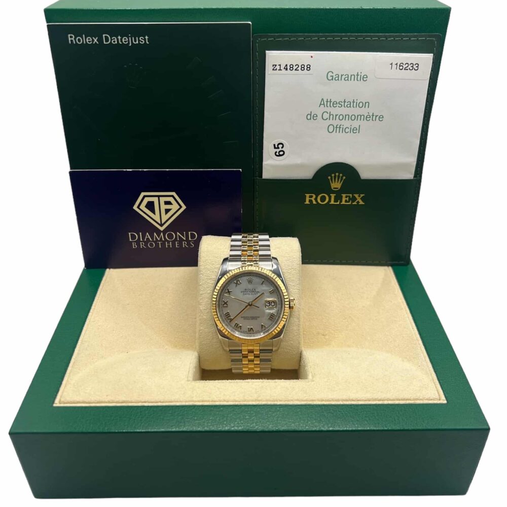 Rolex Datejust 116233 2007 With Factory Mother Of Pearl Dial With Box And Papers.