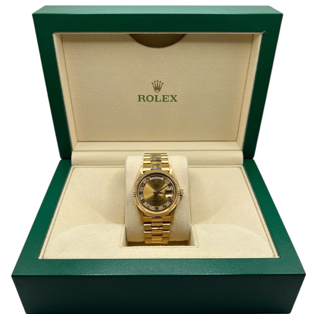 Rolex Daydate 18238 1994 Factory Myriad Dial With Box And Papers.