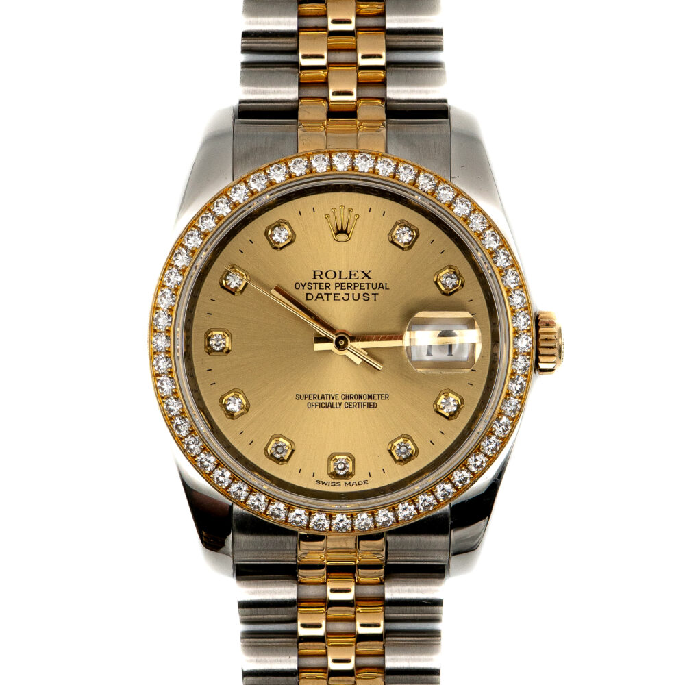 Rolex Datejust 116243 2014 Factory Diamond Bezel With Box And Papers.