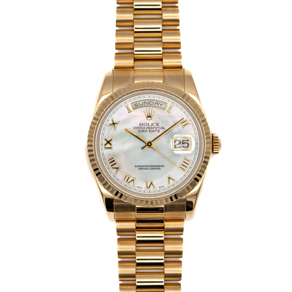 Rolex Daydate 118238 2002 Mother Of Pearl Dial With Box And Papers