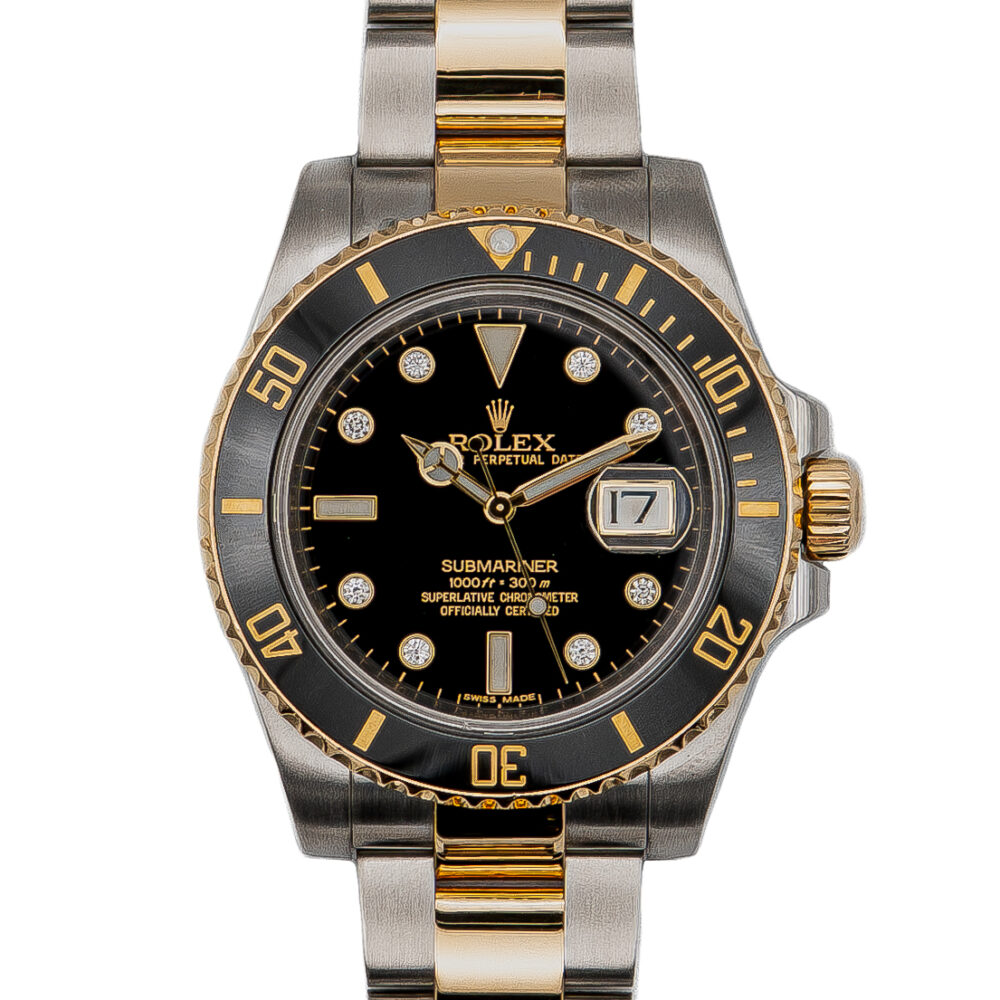 Rolex Submariner 116613LN Rare Factory Diamond Dial 2011 With Box And Papers