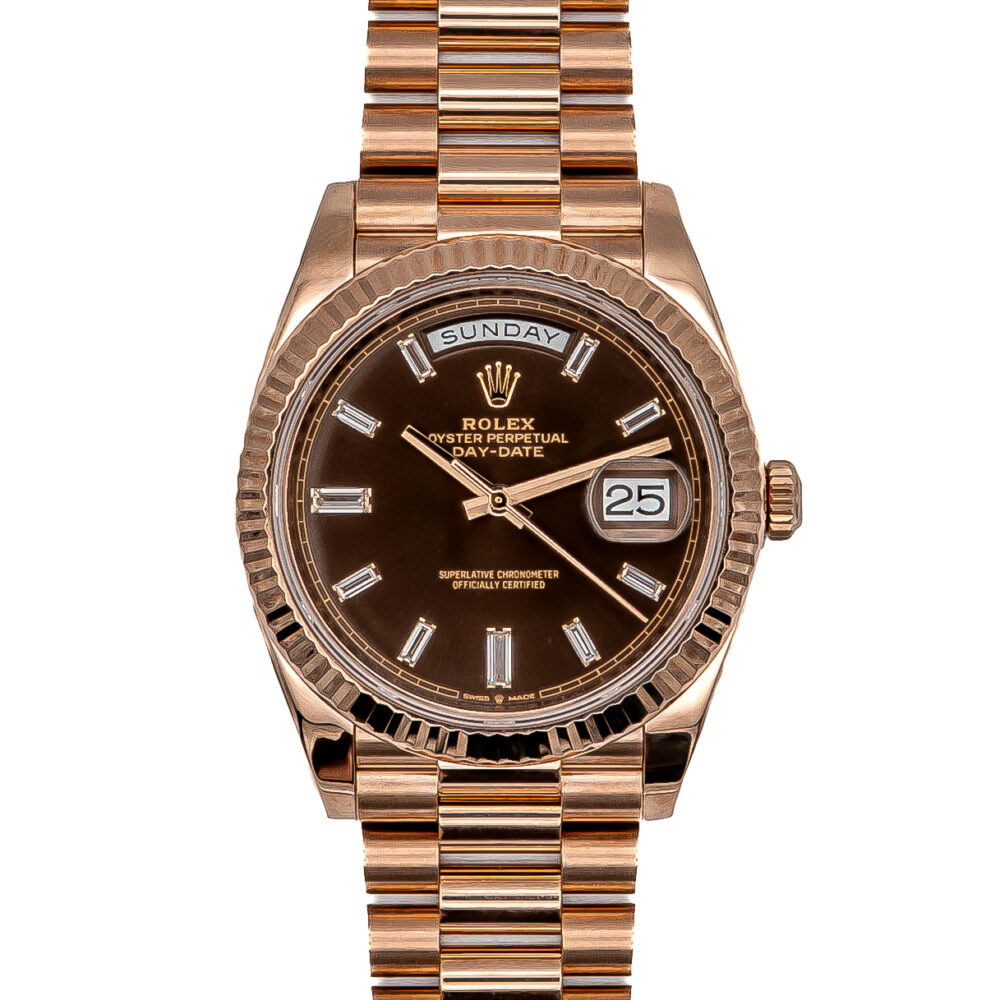 Rolex Daydate 228235 2020 Chocolate Baguette Dial With Box And Papers