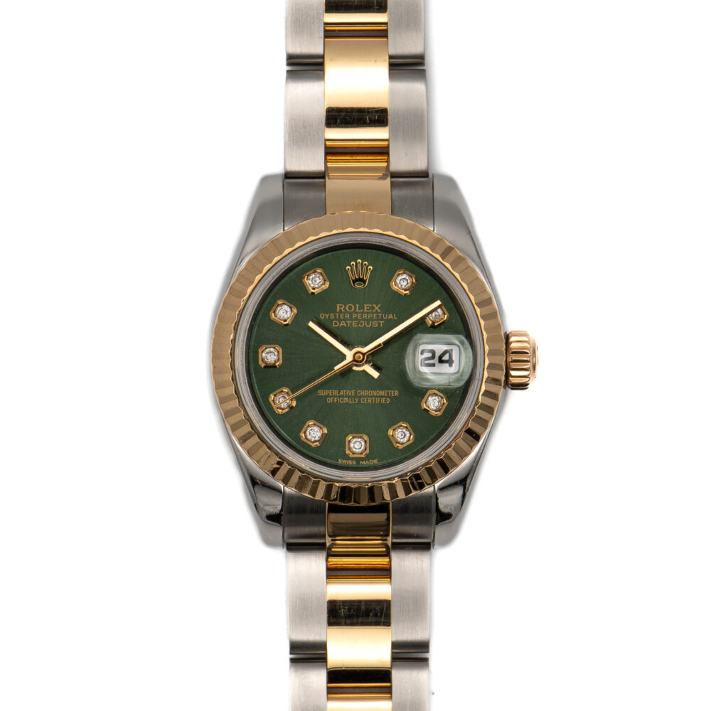 Rolex Datejust 179173 2005 Olive Dial With Box And Papers